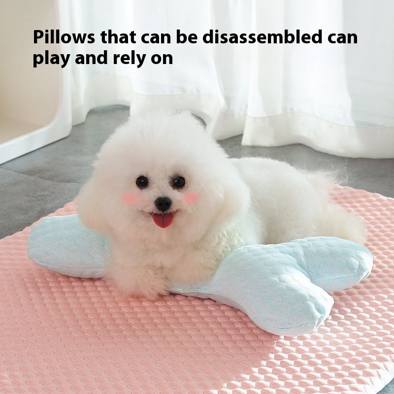 Breathable Cooling Pet Bed Mat – Soft Non-Slip Summer Sleeping Mat for Dogs & Cats