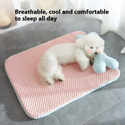 Breathable Cooling Pet Bed Mat – Soft Non-Slip Summer Sleeping Mat for Dogs & Cats