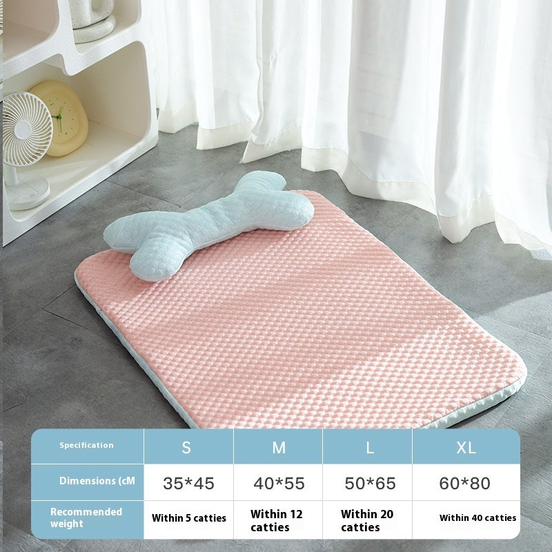 Breathable Cooling Pet Bed Mat – Soft Non-Slip Summer Sleeping Mat for Dogs & Cats