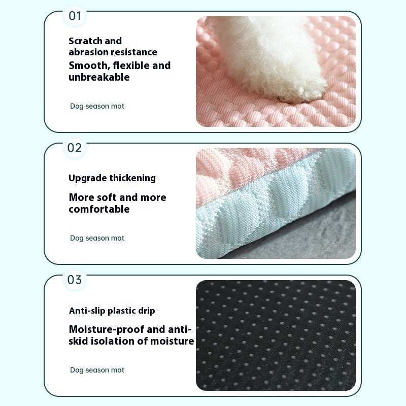 Breathable Cooling Pet Bed Mat – Soft Non-Slip Summer Sleeping Mat for Dogs & Cats